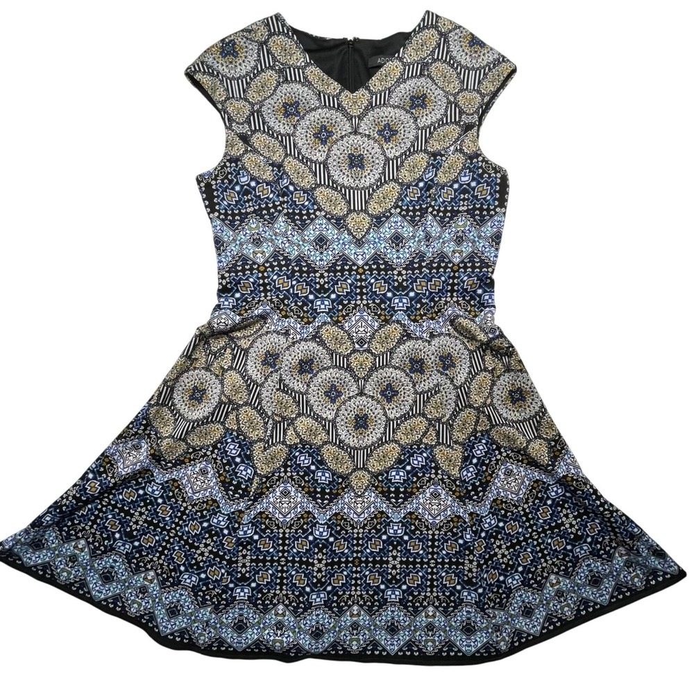 ADORNE Women's Dress Size 12 Black/Gold/Blue US 12 L Sleeveless Cocktail